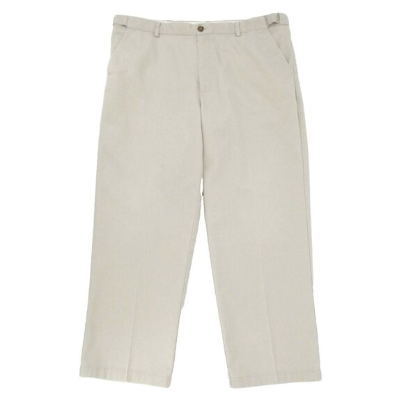 Vintage LL Bean Pants Mens 38x29 Beige Stretch Comfort Waist Straight Leg Khakis - Picture 1 of 15